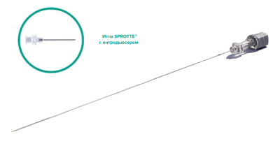 Спинальная игла Sprotte 22G x 6" (150мм) с интродьюсером — 10шт/уп купить оптом в Волгограде